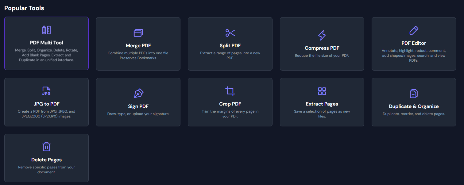 告别付费套路!一款开源免费的 PDF 处理工具箱!(图2) 告别付费套路!一款开源免费的 PDF 处理工具箱!(图2)