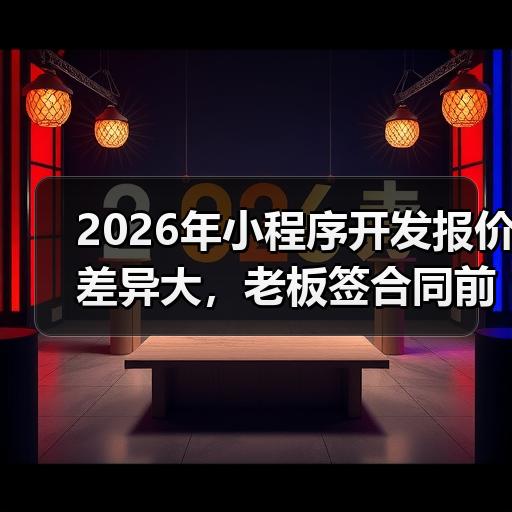 2026年小程序开发报价差异大，老板签合同前先弄清这5项费用